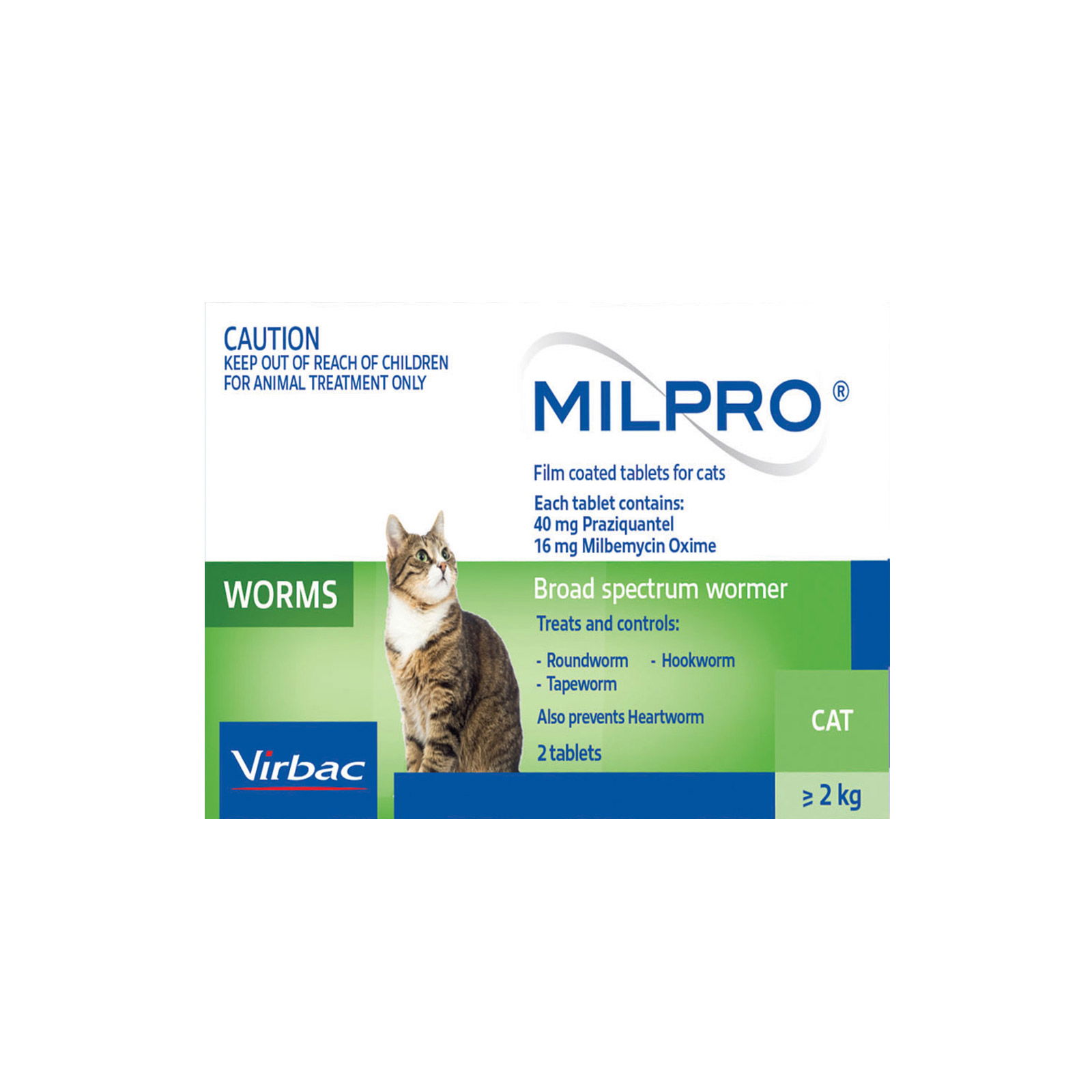 Buy Milpro Allwormer For Cats Over 2 Kg (Over 4lbs) - Online