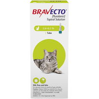 Bravecto Spot-On for Small Cats 2.6 lbs - 6.2 lbs (Green) 112.5 mg