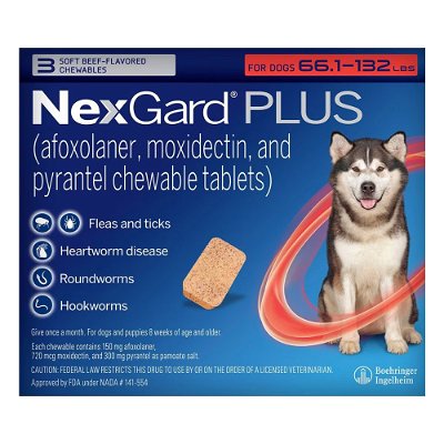 Nexgard Plus for Extra Large Dogs 66.1 to 132lbs