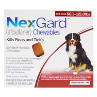 Nexgard Chewables For Extra Large Dogs 25-50kg (60 to 121lbs) Red