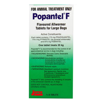 Popantel F Allwormer for Large Dogs 35 kg (77lbs)