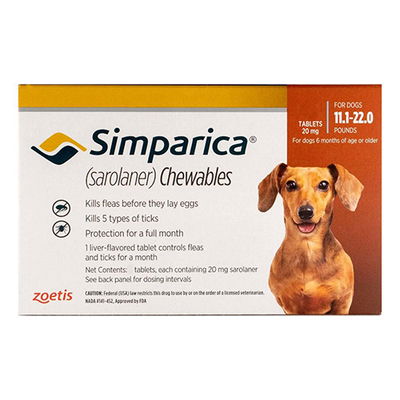 Simparica Chewables for Dogs 11.1-22 lbs (Caramel)