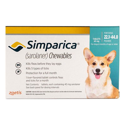 Simparica Chewables for Dogs 22.1-44 lbs (Blue)