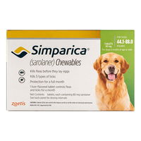 Simparica Chewables For Large Dogs 20-40kg (44 to 88lbs) Green