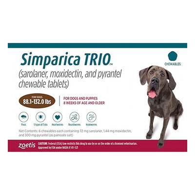 Simparica TRIO for Dogs above 88 lbs (Brown)