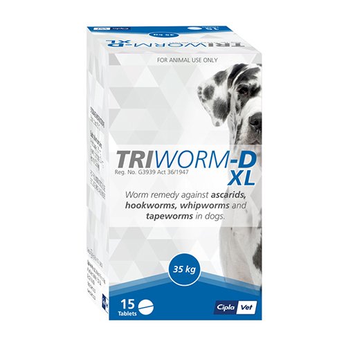 Triworm-D Tablets For Large Dog 35 Kgs