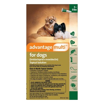 Advantage Multi (Advocate) For Small Dogs/Pups up to 4 kg (Green)