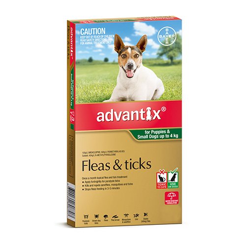 K9 Advantix For Small Dogs & Pups Up To 4Kg (Green)
