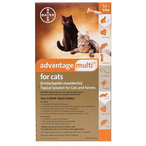 Advantage Multi (Advocate) For Kittens & Small Cats upto 4kg (upto 10lbs) Orange