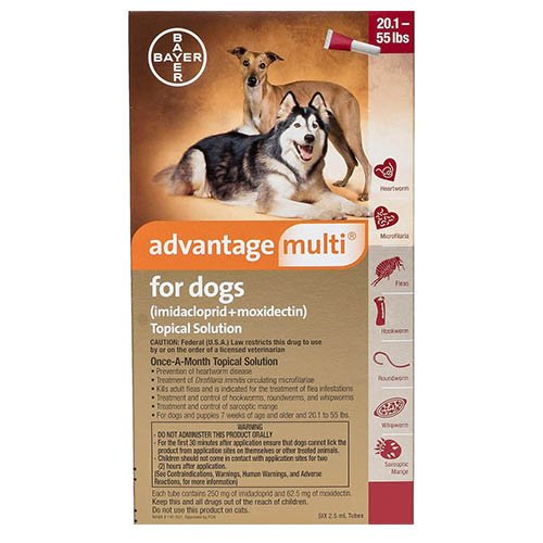 Advantage Multi (Advocate) For Large Dogs 10-25 kg (22 to 55lbs) Red