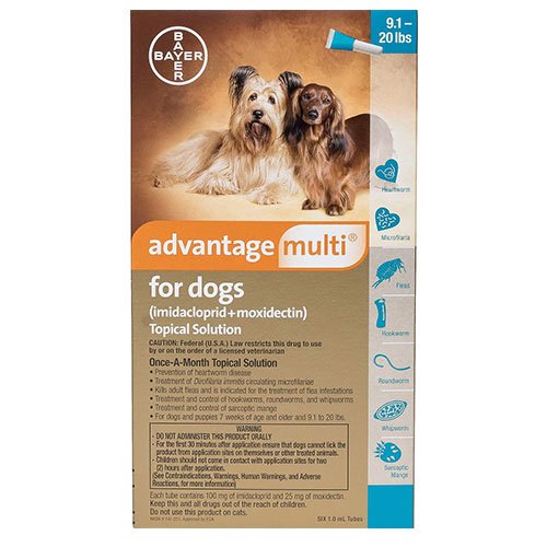 Advantage Multi (Advocate) For Medium Dogs 4-10 kg (8.8 to 22lbs) Aqua