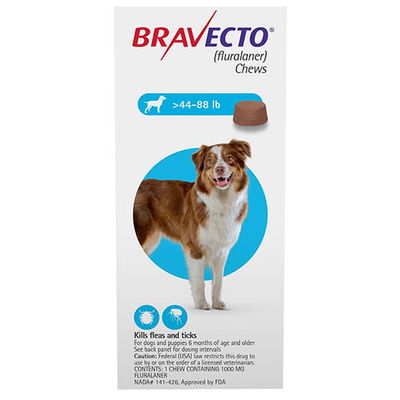 Bravecto For Large Dogs 20-40kg (44 to 88lbs) Blue