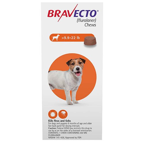 Bravecto For Small Dogs 4.5-10kg (10 to 22lbs) Orange