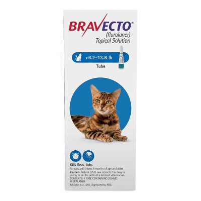 Bravecto Spot-On for Medium Cats 6.2-13.8 lbs (Blue) 250 mg
