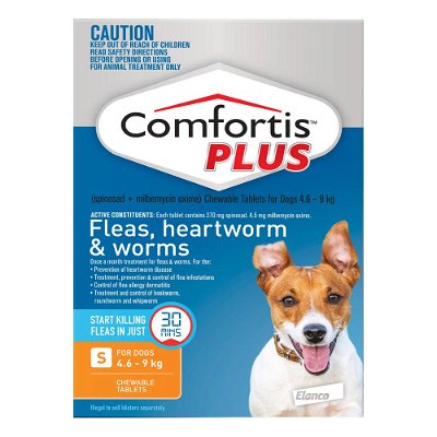 Comfortis Plus (Trifexis) Chewable Tablets for Small Dogs 4.5-9 kg (10 to 20lbs) Orange