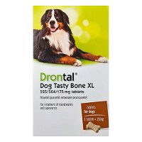 Drontal Wormers Chewables For Dogs Up To 35Kg (Red) - 77lbs