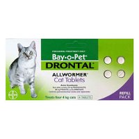 Drontal Wormers For Small Cats 4Kg ( 8.8lbs)