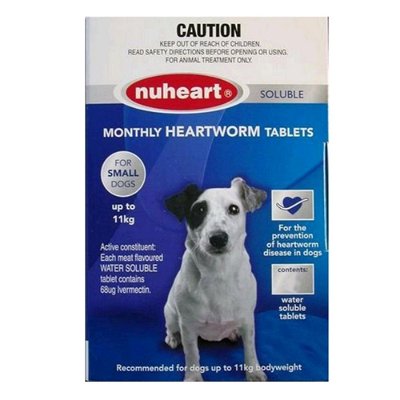 Nuheart Generic Heartgard For Small Dogs - Nuheart Up To 11Kg (Blue)