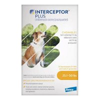 Interceptor Plus Chew (Interceptor Spectrum) For Dogs 25.1 - 50lbs (Yellow)