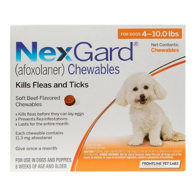 Nexgard Chewables For Small Dogs 2-4kg (4 to 10lbs) Orange