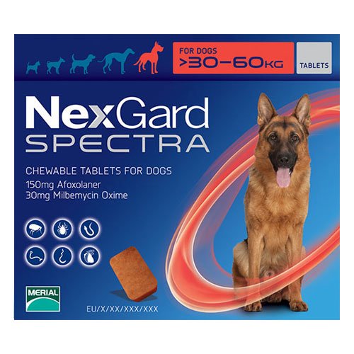 Nexgard Spectra Chewables For Extra Large Dogs 30-60kg (66 to 132lbs)Red