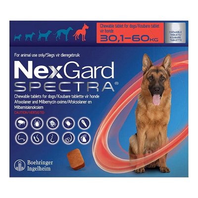 Nexgard Spectra Chewables For Extra Large Dogs 30-60kg (66 to 132lbs)Red
