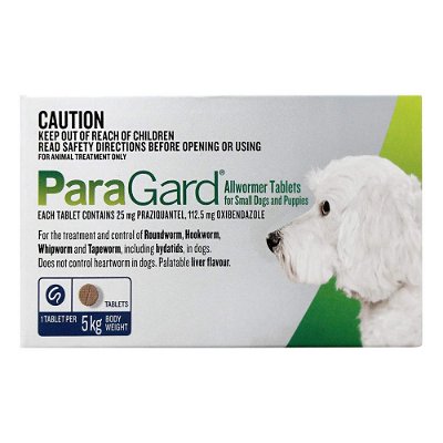 Paragard Broad Spectrum Wormer For Dogs 5 Kg - 11lbs