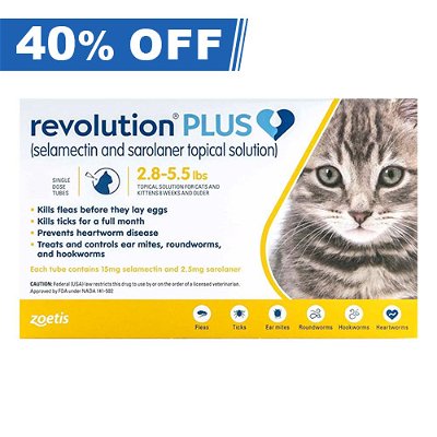 Revolution Plus for Kittens and Small Cats 2.8-5.5lbs (1.25-2.5kg) Yellow