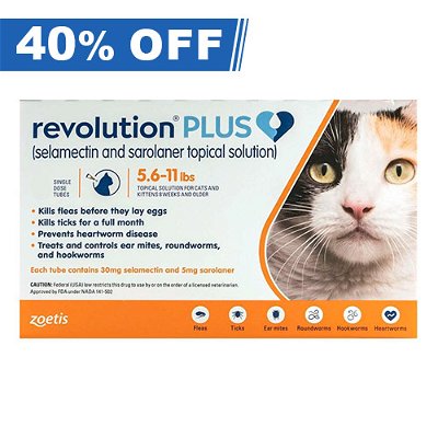 Revolution Plus for Medium Cats 5.5-11lbs (2.5-5kg) Orange
