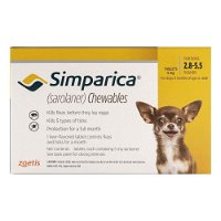 Simparica Chewables For Puppies 1.3-2.5kg (2.8 to 5.5lbs) Yellow