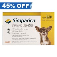 Simparica Chewables For Puppies 1.3-2.5kg (2.8 to 5.5lbs) Yellow