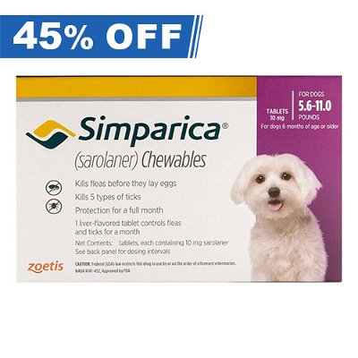 Simparica Chewables For Very Small Dogs 2.5-5kg (5.5 to 11lbs) Purple