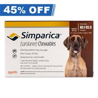 Simparica Chewables For Xlarge Dogs 40-60kg (88 to 132lbs) Red