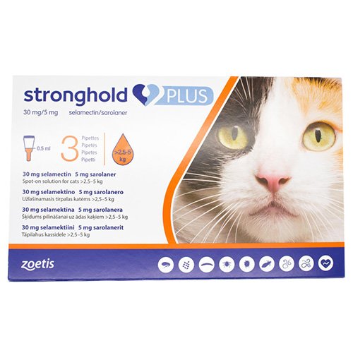 Stronghold Plus for Medium Cats 5.5-11lbs (2.5-5Kg) Orange