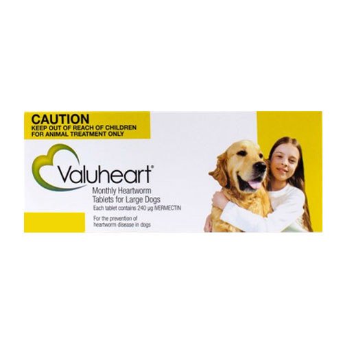 Valuheart Heartworm Tablets For Large Dogs 21 To 40Kg (Gold)