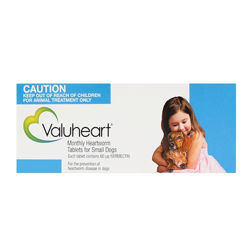 Valuheart Heartworm Tablets For Small Dogs Up To 10Kg (Blue)